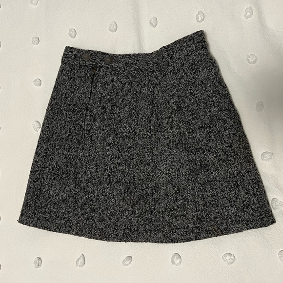 SIX CRISP DAYS GREY MARLED WOOL BLEND MINI SKIRT - S - Picture 10 of 10
